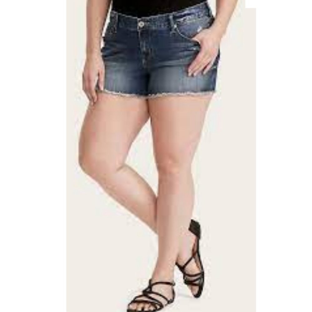 Torrid Women's Dark Wash Stretch Short Shorts Size 20 Style 10305902
